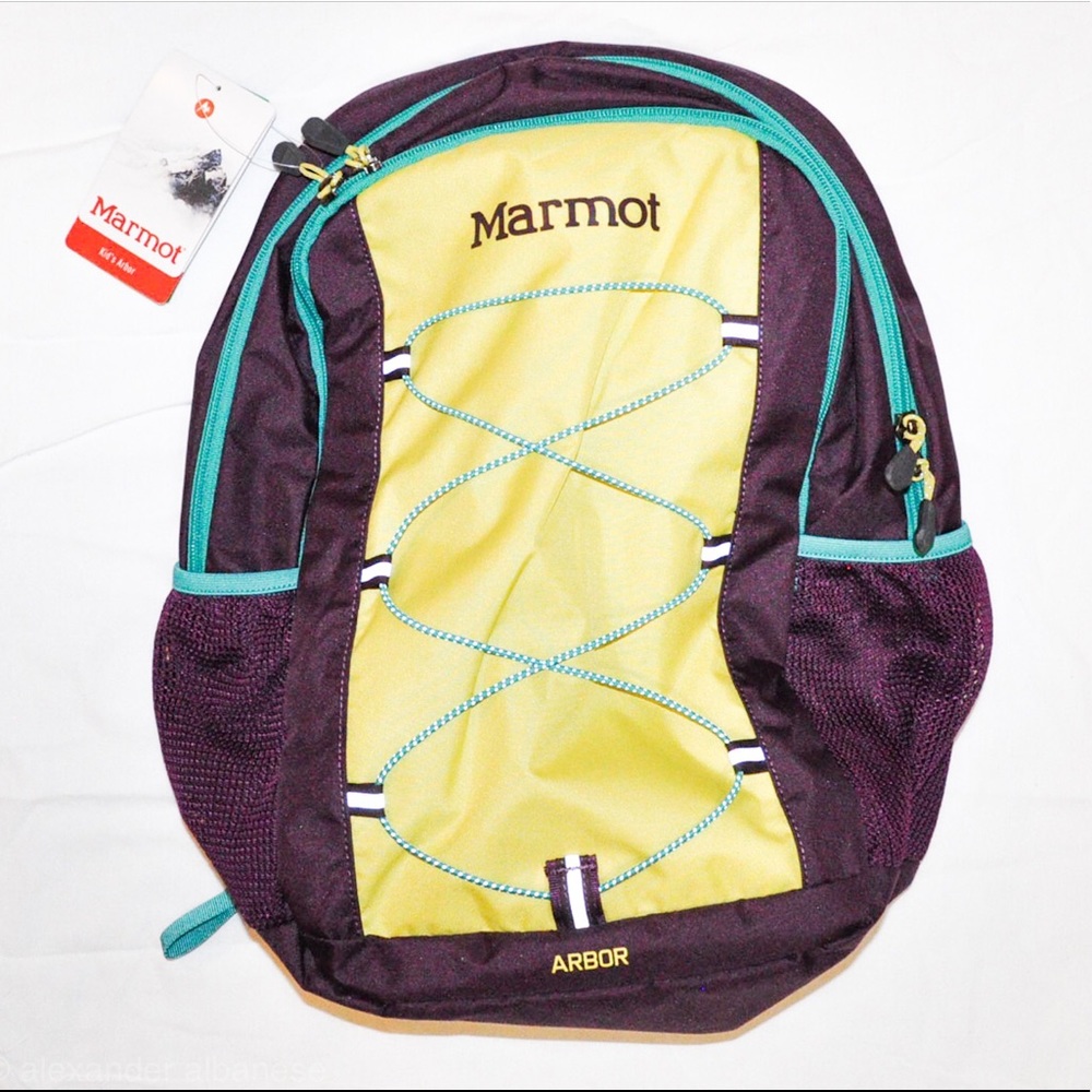 NWT Marmot purple yellow book bag daypack
